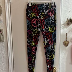Peace Sign Patterned Leggings